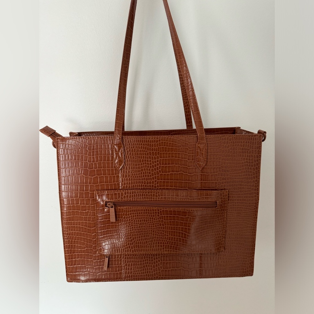 Béis The Work Tote in Cognac Croc [NEVER WORN] Perfect Condition